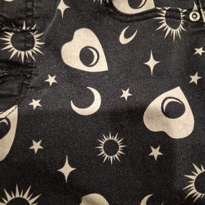 Hot Topic Black and Cream High Waist Shorts